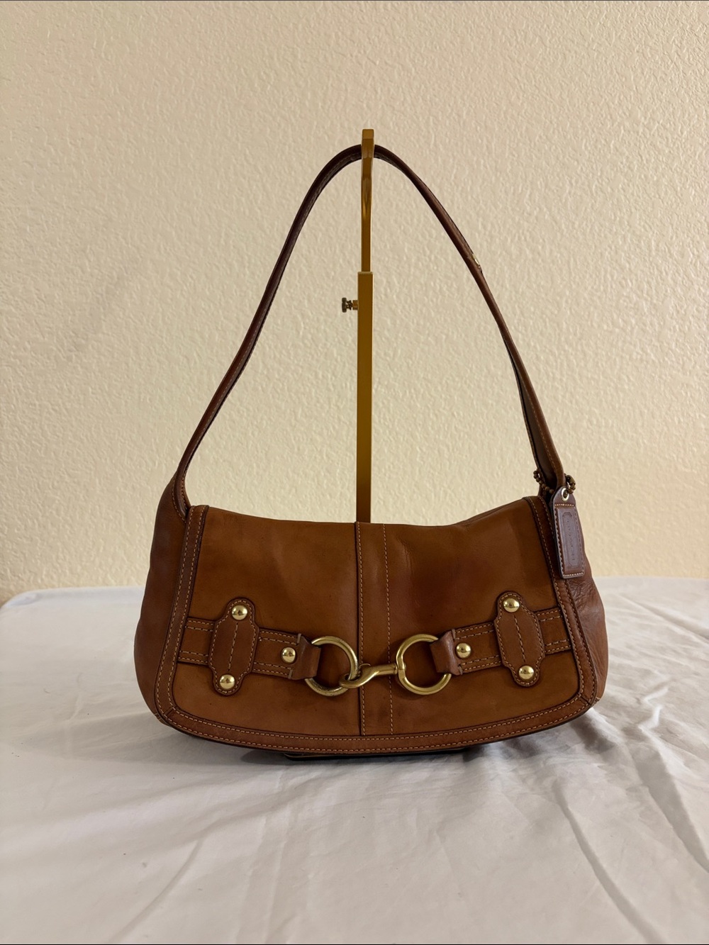 Coach 11263 Hobo Ergo Mahogany Burnished Belted Flap Brown Leather Shoulder Bag